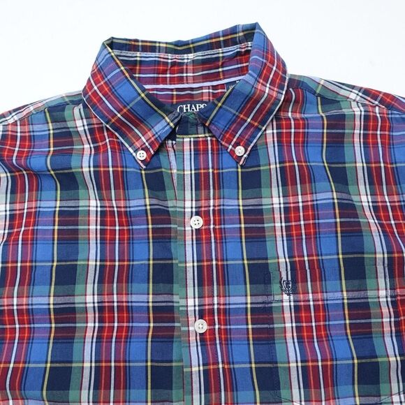 Chaps Shirt Men's Medium Multicolor Plaid Long Sleeve Classic Pocket Button-Down - Picture 2 of 8